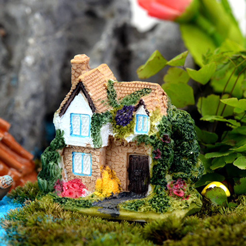 Mini Fairy Garden Miniature Resin Thatched House Landscape Ornament DIY  Random - Picture 1 of 1